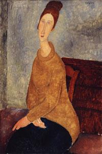 Amedeo Modigliani Jeanne Hebuterne with Yellow Sweater Sweden oil painting art